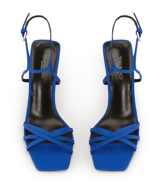 Azure Tony Bianco Nomad Azure Crepe 10.5cm Strappy Heels | LZASX57453