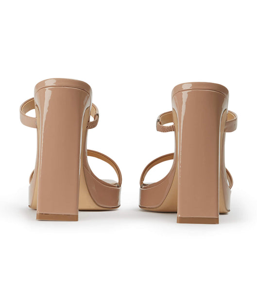 Beige Tony Bianco Diane Coco Patent 11.5cm Block Heels | FZAUI33554