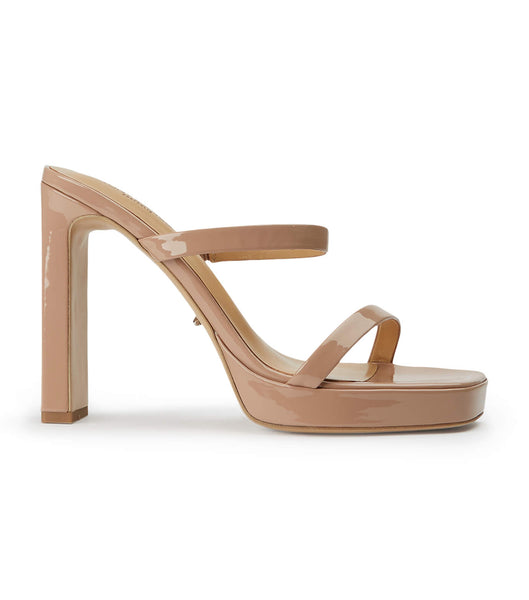 Beige Tony Bianco Diane Coco Patent 11.5cm Block Heels | FZAUI33554