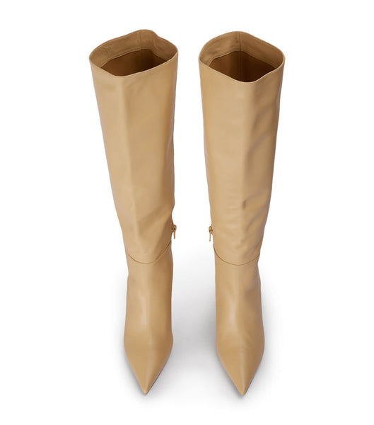 Beige Tony Bianco Drake Butter Nappa 9.5cm Mid Calf Boots | QZAWA81490