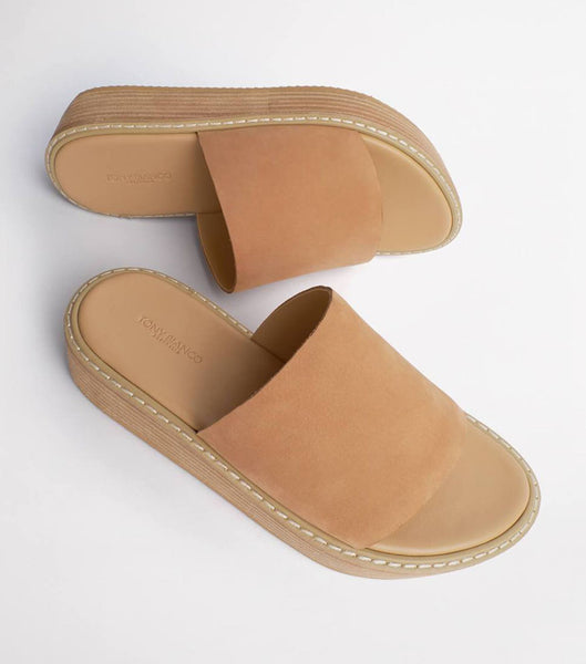 Beige Tony Bianco Elke Caramel 4.5cm Slides | TZAWZ93139