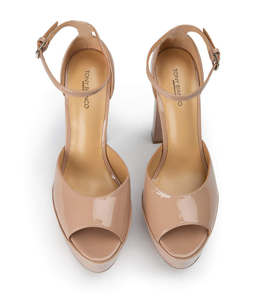 Beige Tony Bianco Jayze Coco Patent 14cm Platform Shoes | SZAVO45955