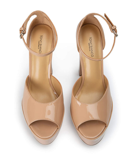 Beige Tony Bianco Jayze Nude Patent 14cm Event Heels | LZATR87025