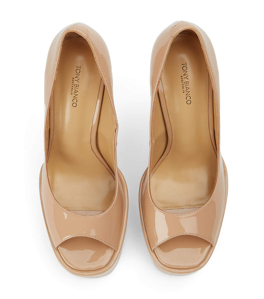 Beige Tony Bianco Jolee Nude Patent 15cm Platform Shoes | ZADFL57953