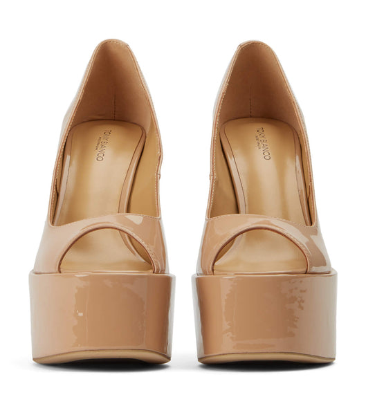 Beige Tony Bianco Jolee Nude Patent 15cm Platform Shoes | ZADFL57953