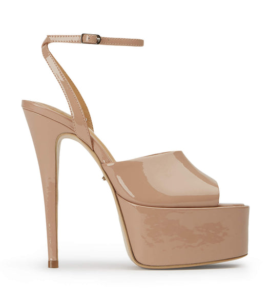 Beige Tony Bianco Journey Coco Patent 15cm Stiletto Heels | QZAWA86012