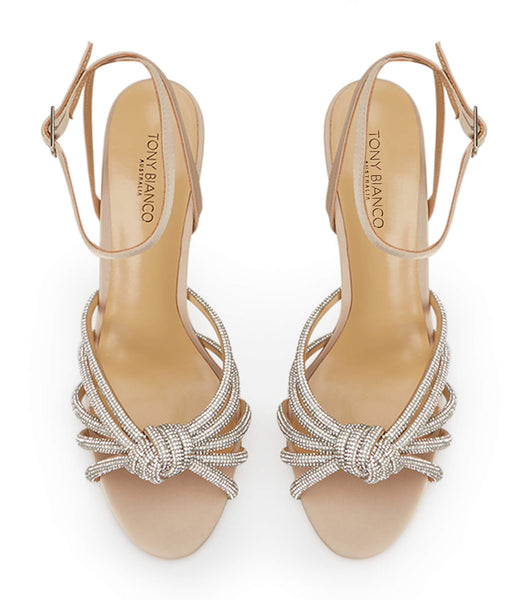 Beige Tony Bianco Kyla Nude Satin 11cm Bridal Heels | AZAWC90913