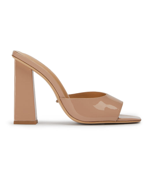 Beige Tony Bianco Naja Coco Patent 10.5cm Block Heels | ZACIF40987