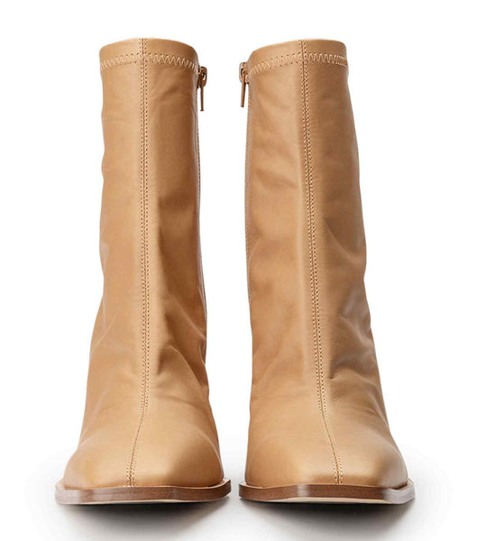 Beige Tony Bianco Rover Caramel Venice 8.5cm Stretch Boots | ZAQCS10164