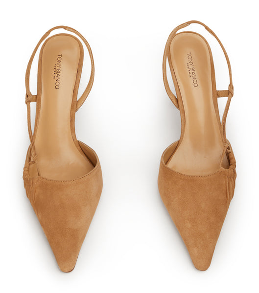 Beige Tony Bianco Sakai Butterscotch Suede 8cm Event Heels | ZADFL44956