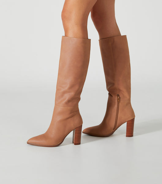 Beige Tony Bianco Skyla Caramel Venice 9cm Knee High Boots | FZAHY73055