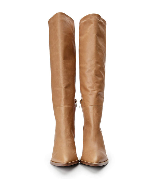 Beige Tony Bianco Skyla Caramel Venice 9cm Knee High Boots | FZAHY73055