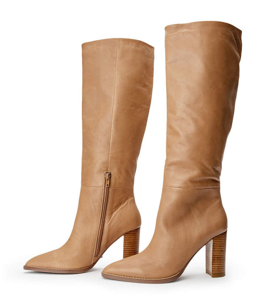 Beige Tony Bianco Skyla Caramel Venice 9cm Knee High Boots | FZAHY73055