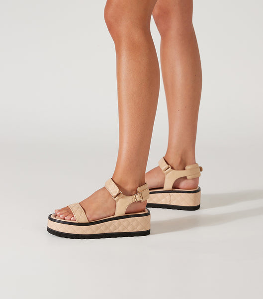 Beige Tony Bianco Zahara Beech Nappa 6cm Sandals | QZAWA43465