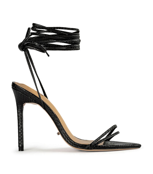 Black / Snake Tony Bianco Millie Black Snake 10.5cm Event Heels | QZAUV30557