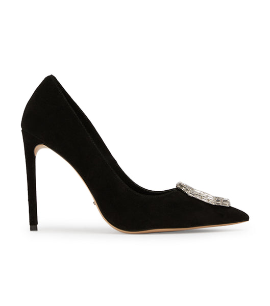 Black Tony Bianco Alison Black Suede 10.5cm Bling Heels | ZADFL59872