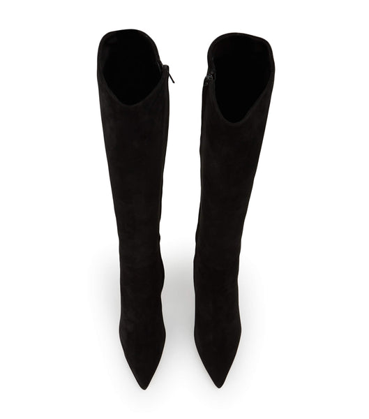 Black Tony Bianco Apollo Black Suede 10.5cm Mid Calf Boots | YZAGT85354