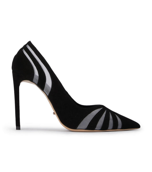 Black Tony Bianco Arrow Black Suede 10.5cm Court Shoes | MZAFT19761