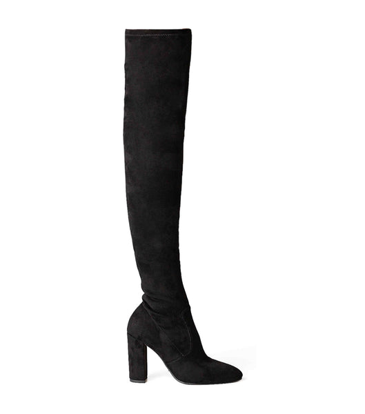 Black Tony Bianco Bloom Black Stretch Suede 9.5cm Heeled Boots | QZAWA27656