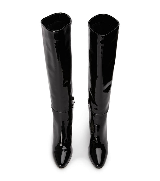 Black Tony Bianco Boss Black Patent 9.5cm Mid Calf Boots | EZAHC61013