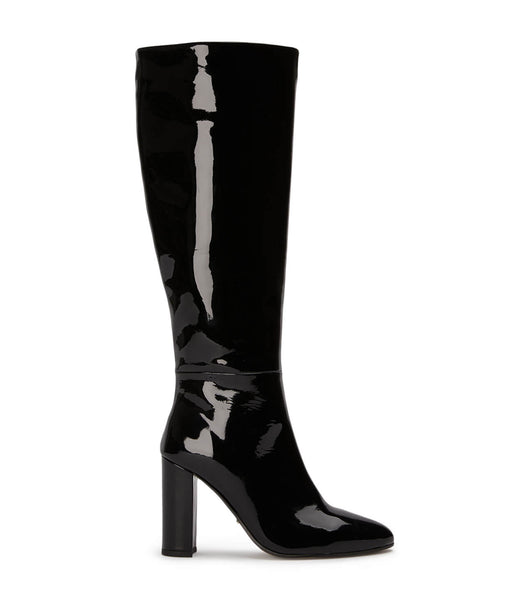 Black Tony Bianco Boss Black Patent 9.5cm Mid Calf Boots | EZAHC61013