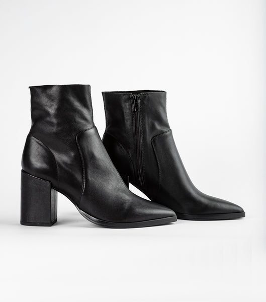 Black Tony Bianco Brazen Black Luxe 8.5cm Heeled Boots | DZAVO55147