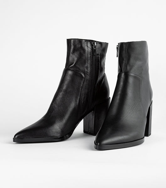 Black Tony Bianco Brazen Black Luxe 8.5cm Heeled Boots | DZAVO55147