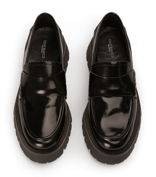 Black Tony Bianco Brooklyn Black Hi Shine 4.5cm Loafers | ZANZX91705