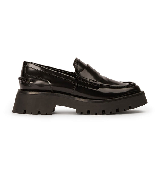 Black Tony Bianco Brooklyn Black Hi Shine 4.5cm Loafers | ZANZX91705