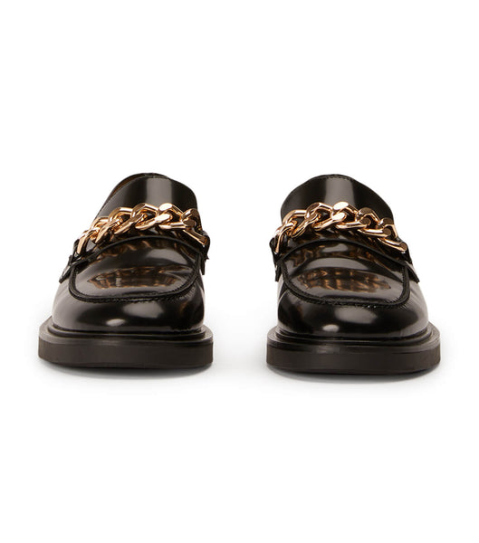 Black Tony Bianco Candice Black Hi Shine 4.5cm Loafers | ZZAMJ73196