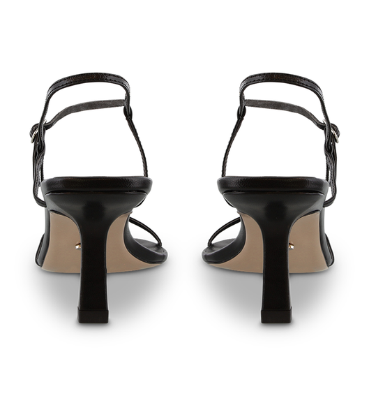 Black Tony Bianco Caprice Black Kid 7cm Strappy Heels | PZAER55498