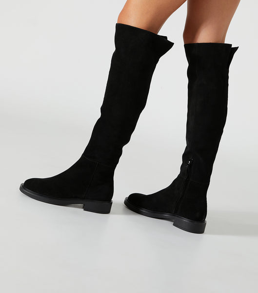 Black Tony Bianco Chasey Black Suede 4.5cm Knee High Boots | ZAXMI97400