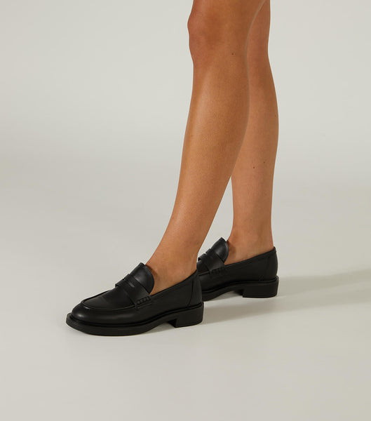 Black Tony Bianco Cherish Black Turin 4.5cm Loafers | DZAVO99686