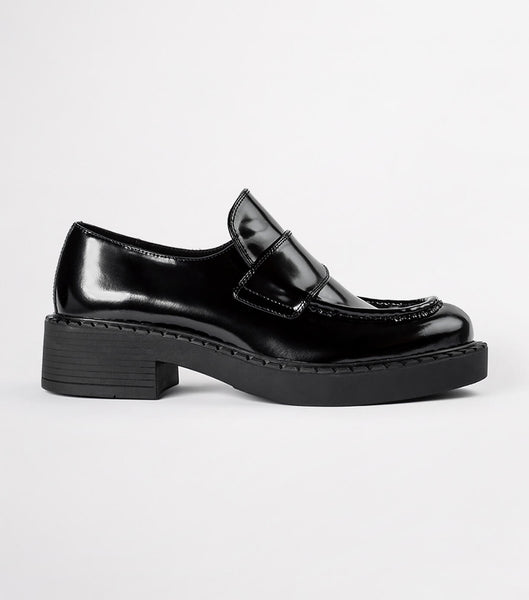 Black Tony Bianco Corvette Black Hi Shine 4.5cm Loafers | PZAER25336