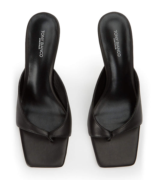 Black Tony Bianco Crystle Black Como 8.5cm Thong Sandals | SZANY64980