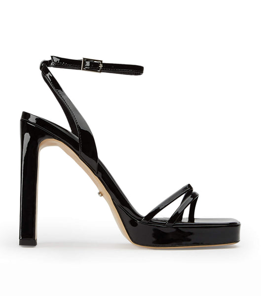 Black Tony Bianco Dandy Black Patent 11.5cm Strappy Heels | BZASO17730