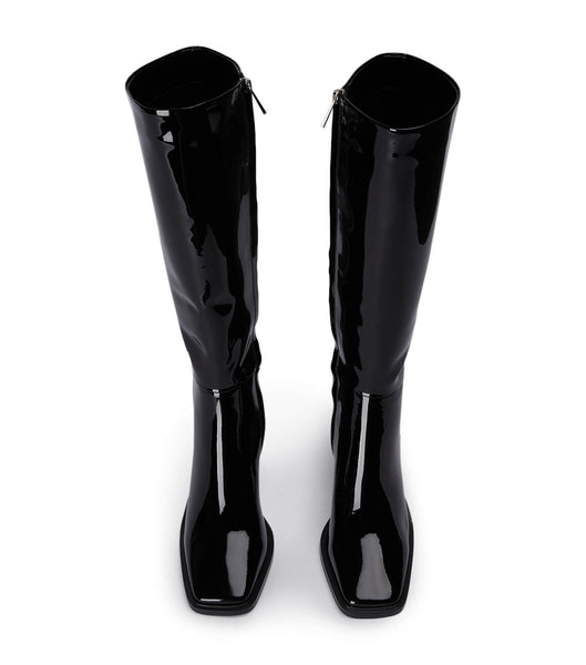 Black Tony Bianco Darby Black Patent 7.5cm Mid Calf Boots | FZAHY73985