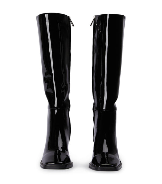 Black Tony Bianco Darby Black Patent 7.5cm Mid Calf Boots | FZAHY73985