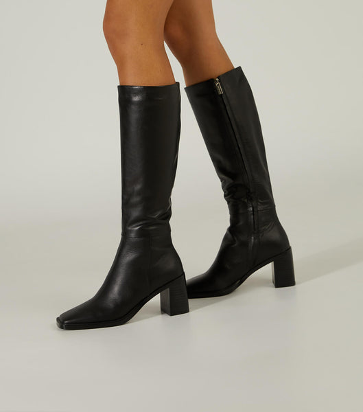 Black Tony Bianco Darby Black Venice 7.5cm Mid Calf Boots | EZAVG93937