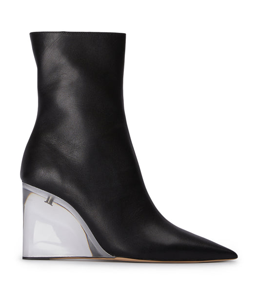 Black Tony Bianco Dasha Black Como/Clear 9.5cm Heeled Boots | GZAUC36291