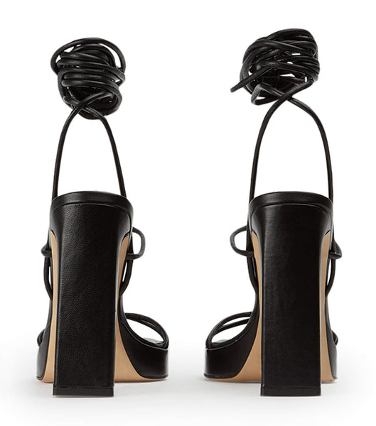 Black Tony Bianco Deon Black Nappa 11.5cm Strappy Heels | AZAWC83465