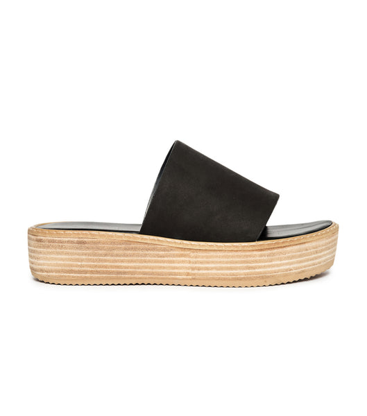 Black Tony Bianco Elke Black 4.5cm Flat Sandals | ZAXMI93089