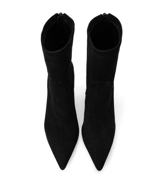 Black Tony Bianco Ellie Black Suede 8.5cm Heeled Boots | ZACVG55706