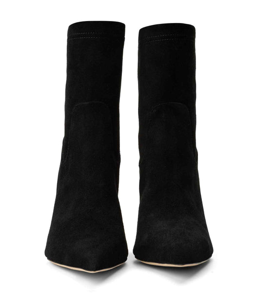 Black Tony Bianco Ellie Black Suede 8.5cm Heeled Boots | ZACVG55706