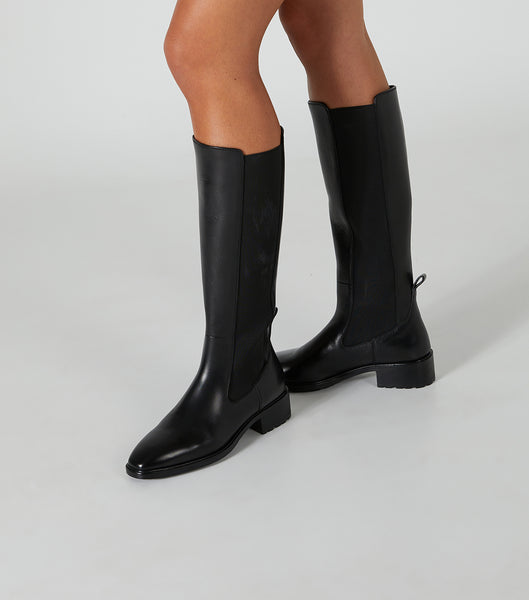 Black Tony Bianco Emrata Black Como 4cm Knee High Boots | MZAFT52879