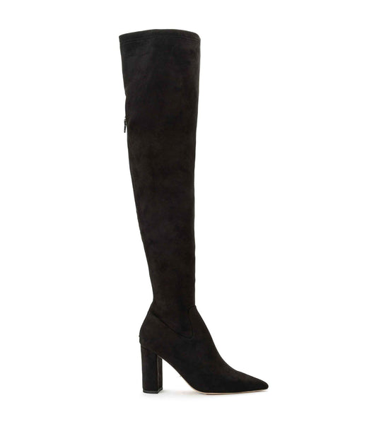 Black Tony Bianco Estella Black Stretch Suede 8.5cm Stretch Boots | EZAVG77539