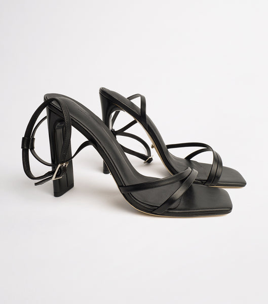 Black Tony Bianco Fiance Black Kid 11cm Strappy Heels | ZAJVR11899