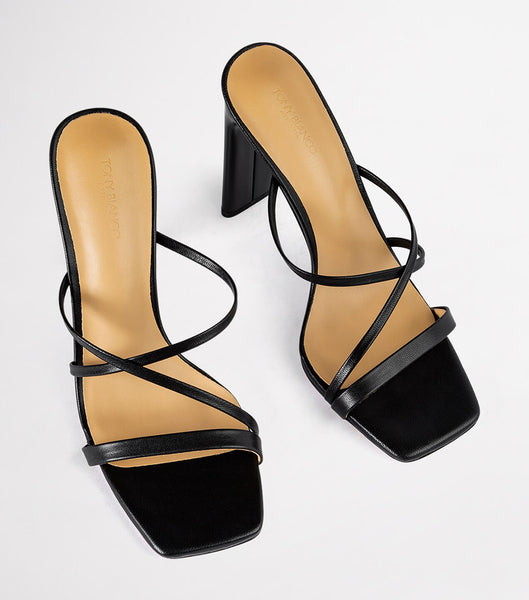 Black Tony Bianco Fior Black Kid 11cm Strappy Heels | ZAJBT25397