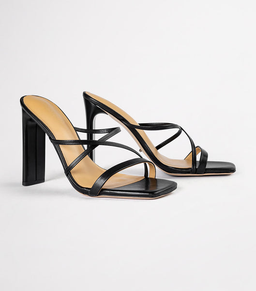 Black Tony Bianco Fior Black Kid 11cm Strappy Heels | ZAJBT25397