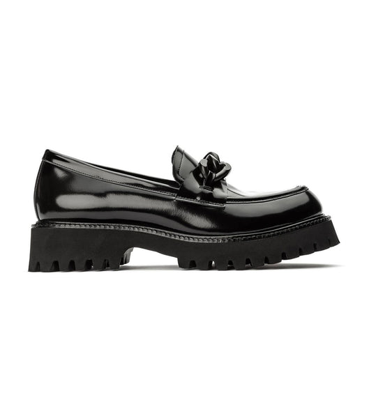 Black Tony Bianco Georgi Black Hi Shine 4cm Loafers | ZAZPD68350